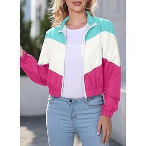 Laoara Lightweight Windbreaker Sport Jacket, Casual Jogging Outerwear, MD